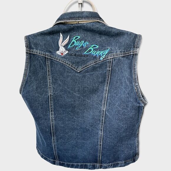 Bugs Bunny Sleeveless Denim Jacket, Size M - Blue Jeans - Picture 1 of 8